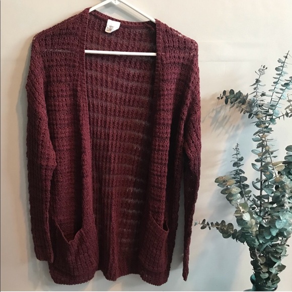 Tilly's Sweaters - [Tilly’s] Burgundy Cardigan